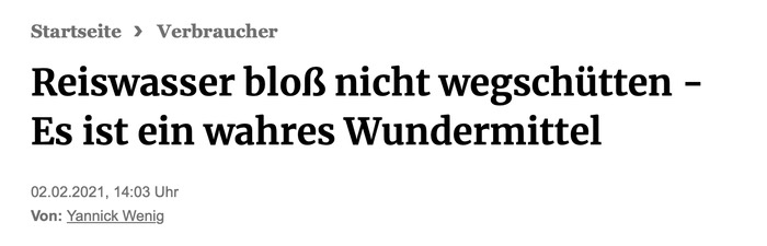 Reiswasser bloß nicht wegschütten - Es ist ein wahres Wundermittel