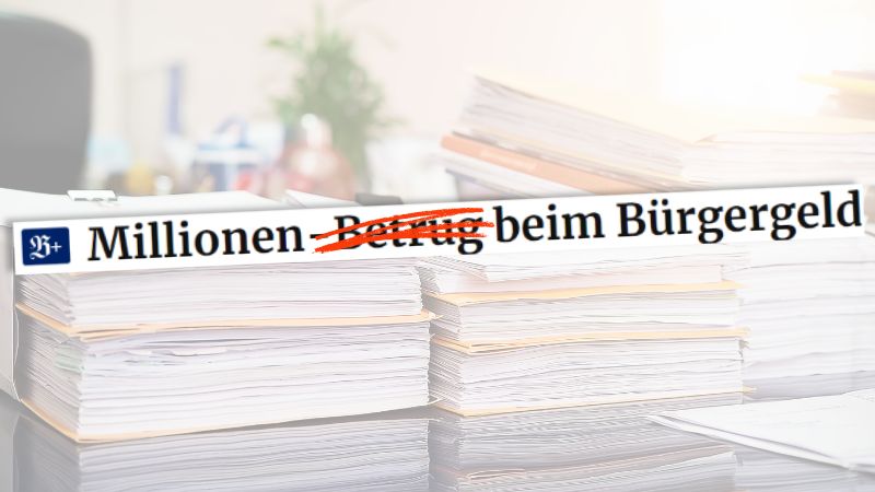 Schlagzeile aus der Berliner Zeitung zu einem angeblichen "Millionen-Betrug beim Bürgergeld", für den es keine Belege gibt