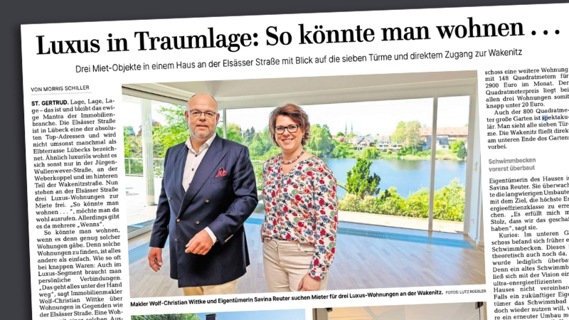 Lübecker Nachrichten: "Luxus in Traumlage: So könnte man wohnen ..."