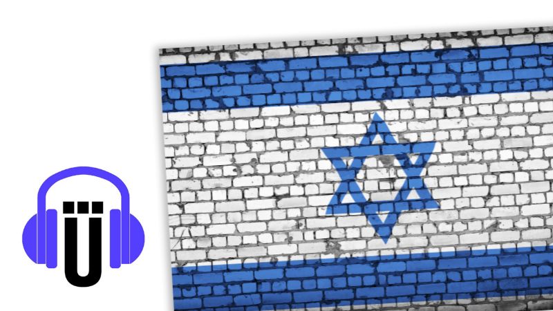 Flagge von Israel, gemalt auf eine Backsteinmauer