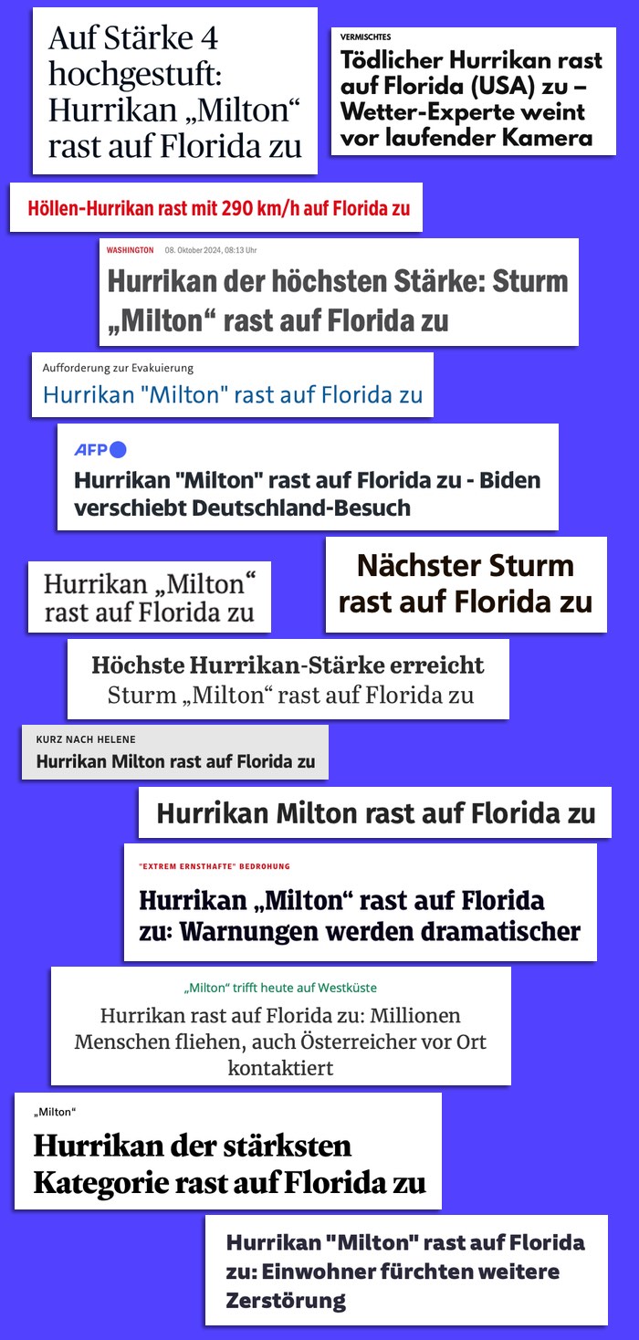 Hurrikan „Milton“ rast auf Florida zu