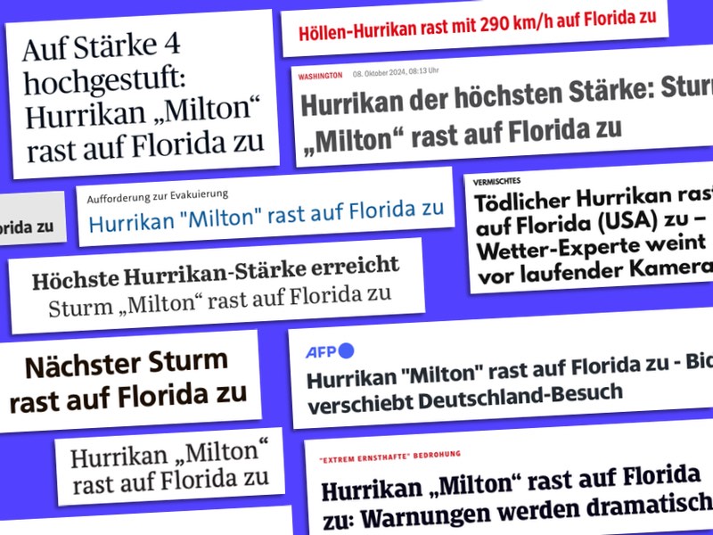 Hurrikan „Milton“ rast auf Florida zu