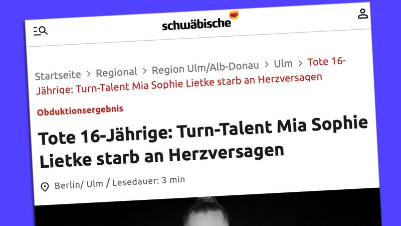 Tote 16-Jährige: Turn-Talent starbt an Herzversagen