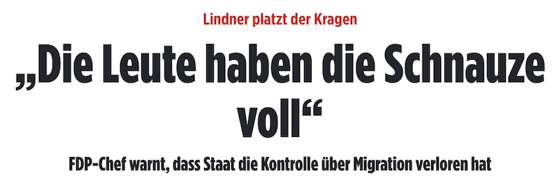 Lindner-Zitat: "Die Leute haben die Schnauze voll"