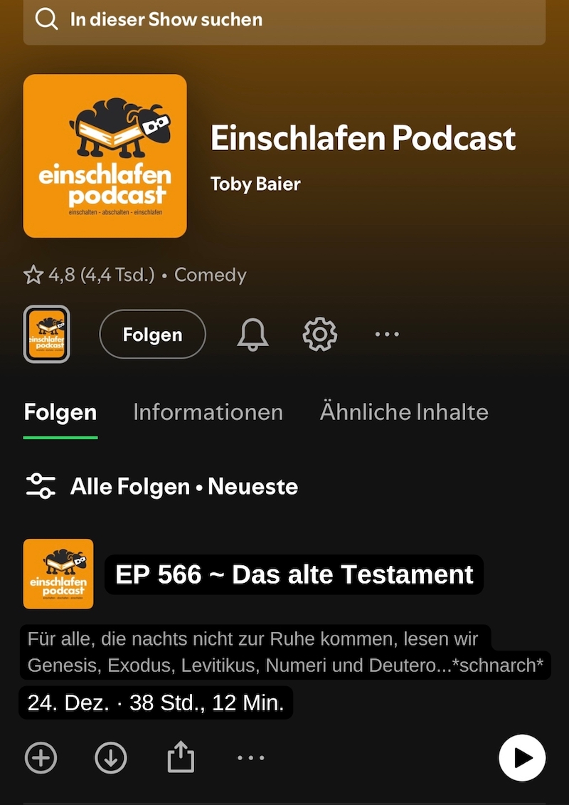 Einschlafen Podcast