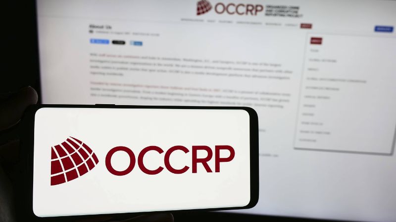 Logo und Webseite des Investigativnetzwerks OCCRP