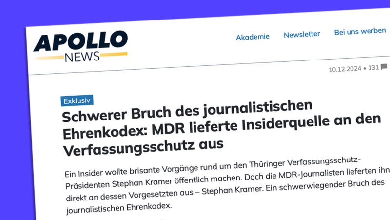 Schwerer Bruch des journalistischen Ehrenkodex: MDR lieferte Insiderquelle an den Verfassungsschutz aus