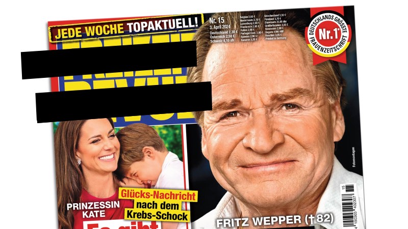 Cover der „Freizeit Revue“ mit zensiertem Zeitschriftenlogo