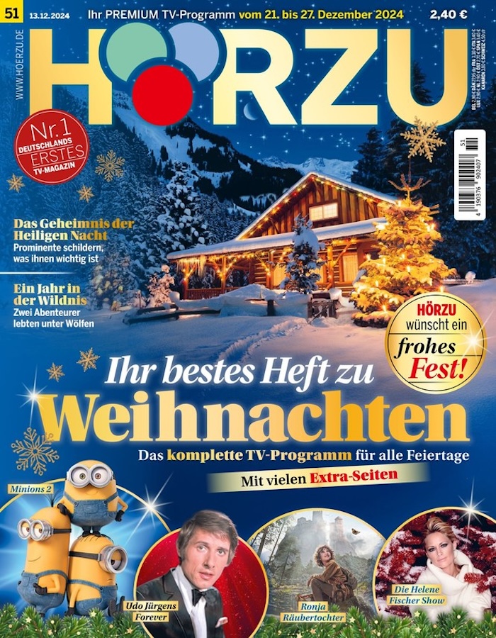 Titel der Zeitschrift "Hörzu" vom 13.12.2024