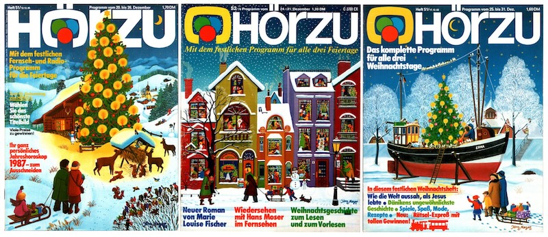 Drei Titel der Zeitschrift "Hörzu" aus den 1970er- und 80er-Jahren