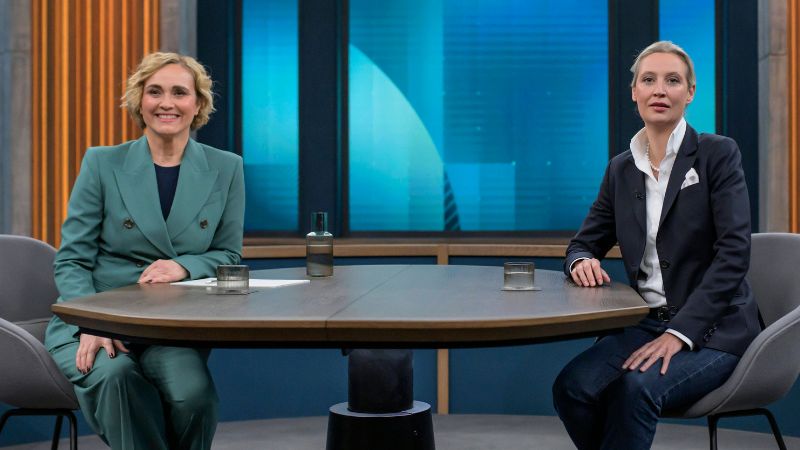 AfD-Politikerin Alice Weidel zu Gast in der ARD-Talkshow von Caren Miosga