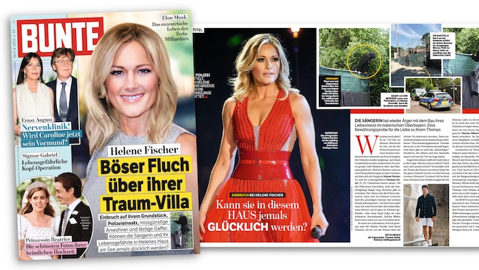 Cover und Artikel aus "Bunte", Nr. 31/2020, mit den Überschriften "Böser Fluch über ihrer Traum-Villa" und "Kann sie in diesem Haus jemals glücklich werden?"