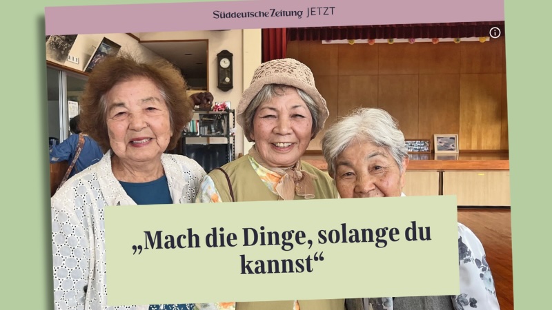 Screenshot eines Artikels der „Süddeutschen Zeitung“ mit der Überschrift: „Mach die Dinge, solange du kannst“.