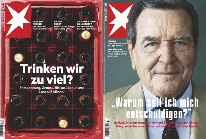 "Stern"-Cover mit Bierkasten und Gerhard Schröder