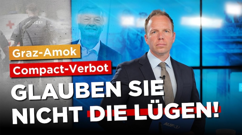 Auf1-Chefredakteur Stefan Magnet und die Überschrift: "Glauben Sie nicht die Lügen!"