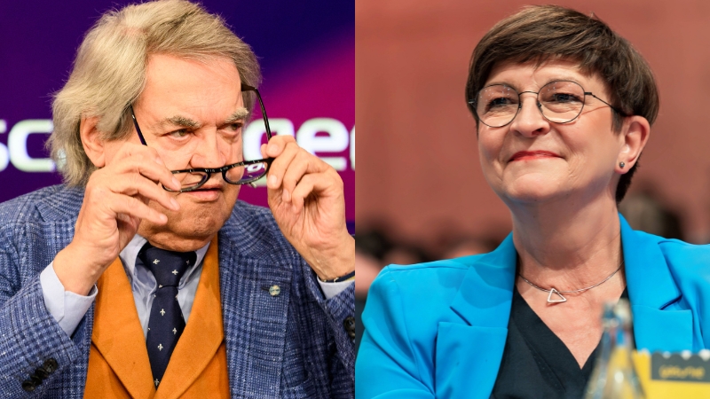 Helmut Markwurt guckt, Saskia Esken lächelt