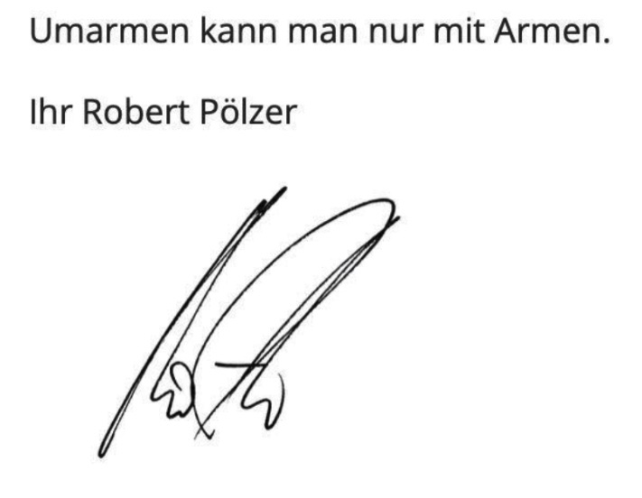 "Umarmen kann man nur mit den Armen" - Editorial von Robert Pölzer