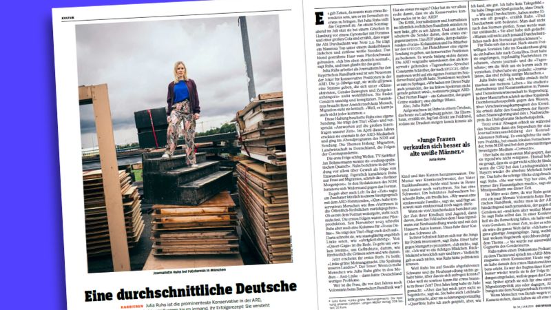 Artikel "Eine durchschnittliche Deutsche" im "Spiegel" vom 14. August 2025