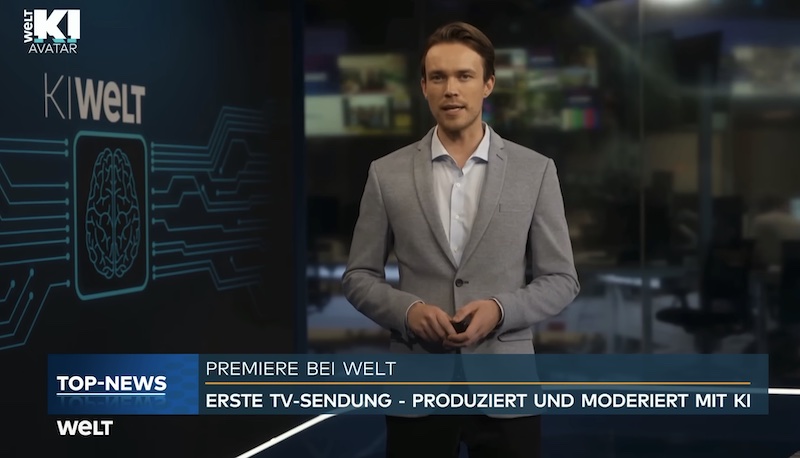 Avatar von "Welt"-Moderator Paul Klinzing im KI-Studio.