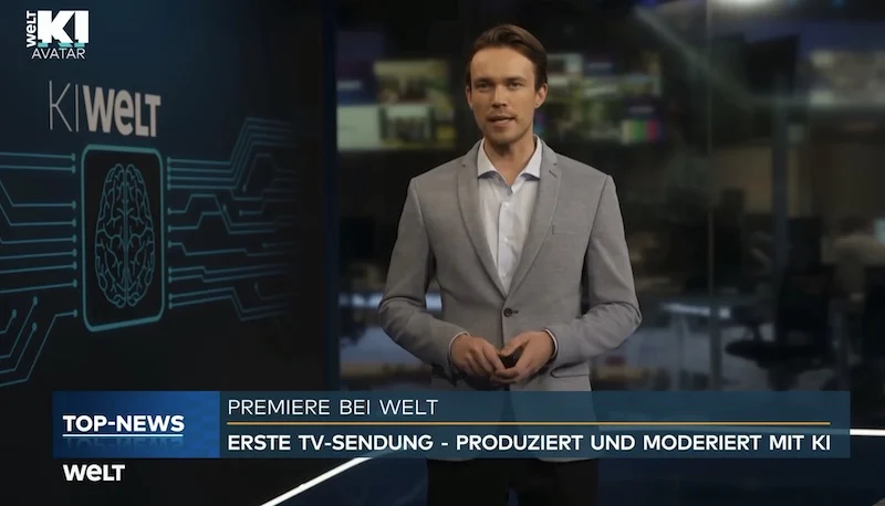 Avatar von "Welt"-Moderator Paul Klinzing im KI-Studio.