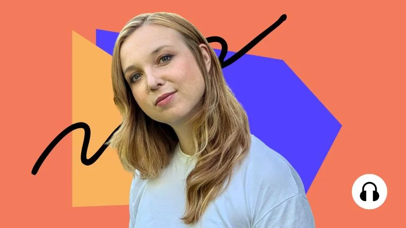 Podcast-Cover mit Maria Timtschenko