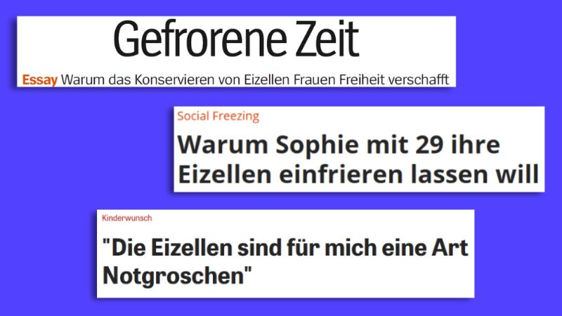 Überschriften zu Social Freezing