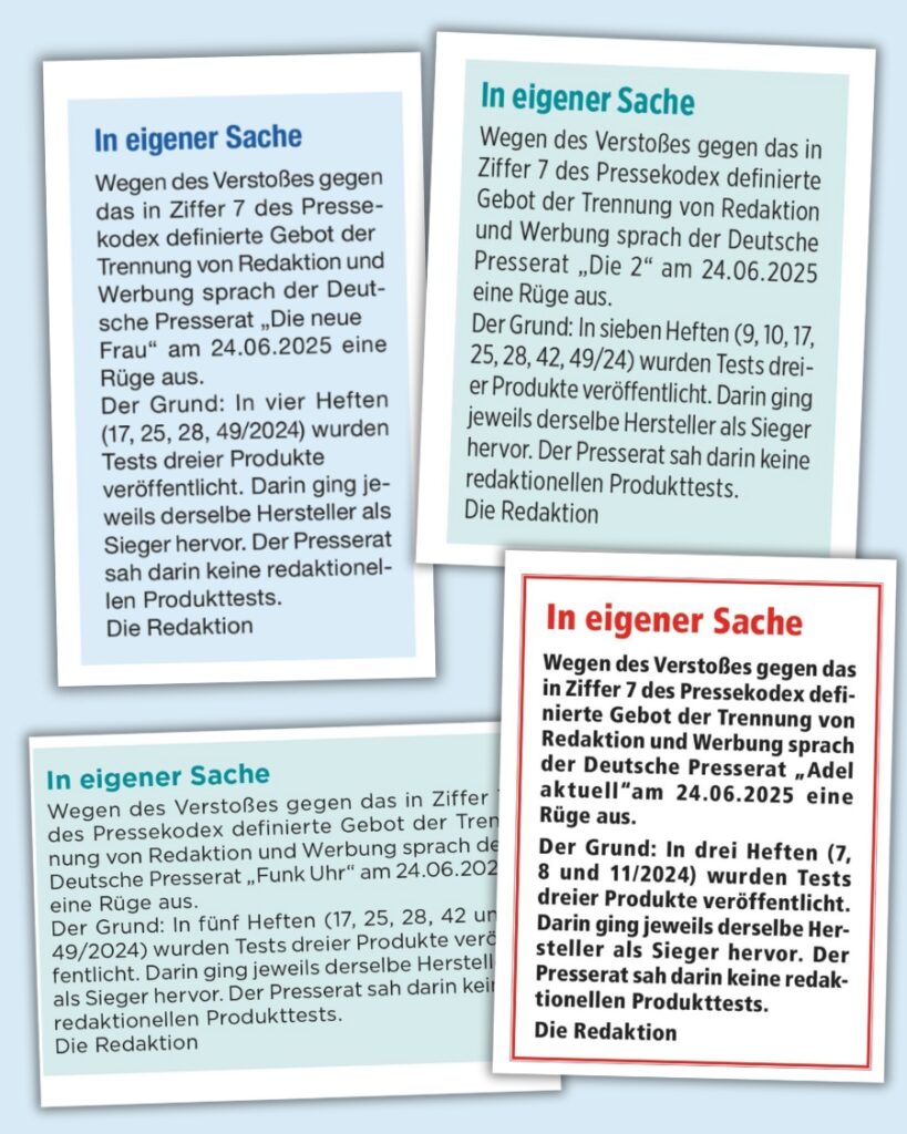 Klambt-Zeitschriften "in eigener Sache"