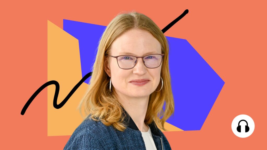 Podcast-Cover mit Miriam Richter