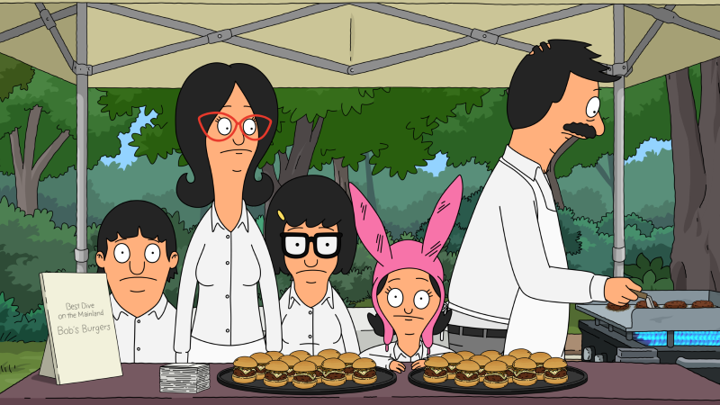 Bob's Burgers: Die fünfköpfige Familie beim Burger-Verkauf