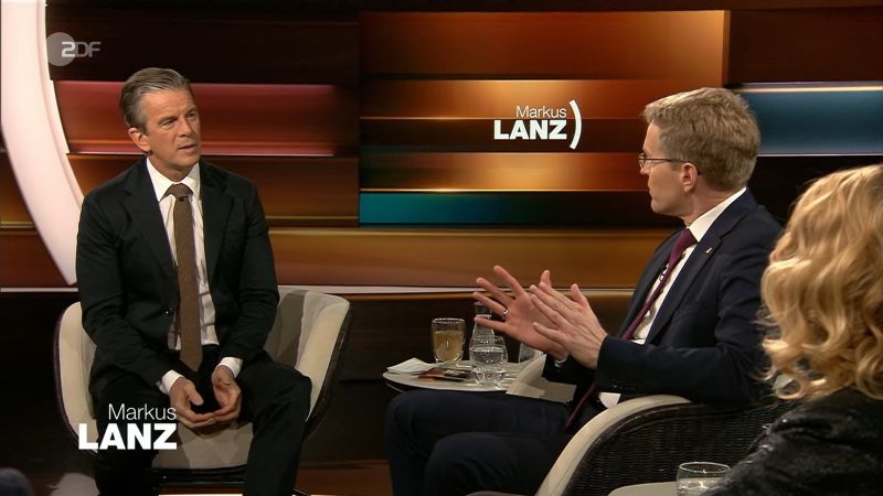 CDU-Ministerpräsident Daniel Günther zu Gast bei Markus Lanz im ZDF