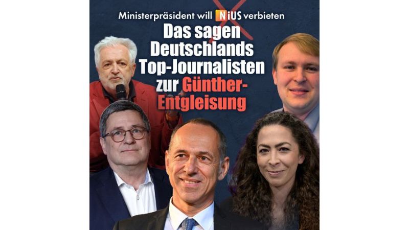 Kachel von Nius: "Das sagen Deutschlands Top-Journalisten zur Günther-Entgleisung"