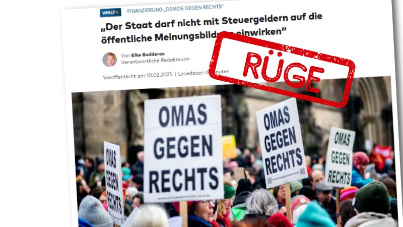 Gerügter Welt-Artikel "Der Staat darf nicht mit Steuergeldern auf die öffentliche Meinungsbildung einwirken"