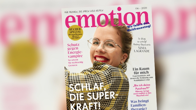 Autorin Ninia LaGrande auf dem Cover der „Emotion“ (2020)