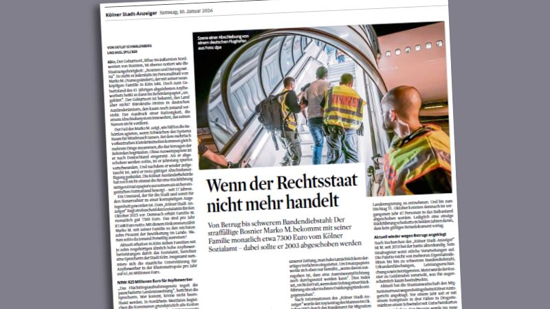 Artikel im „Kölner Stadtanzeiger“ mit der Überschrift „Wenn der Rechtsstaat nicht mehr handelt“
