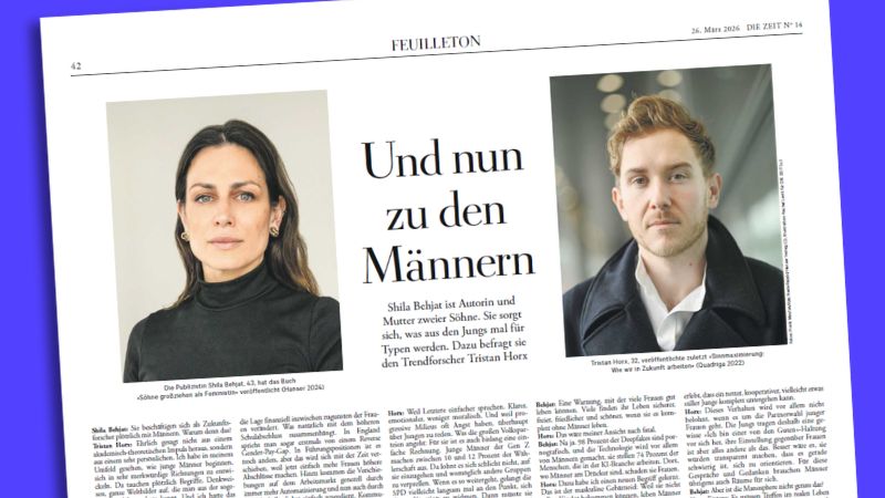 Feuilleton-Seite in der „Zeit“: „Und nun zu den Männern“