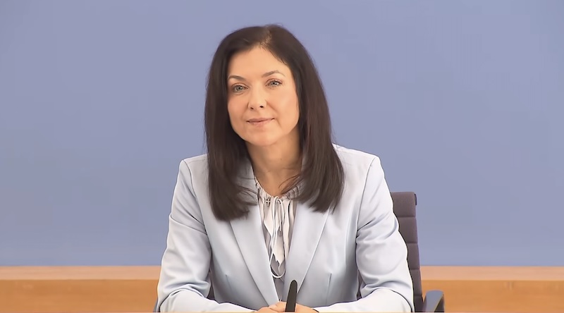 Bundesministerin für Wirtschaft und Energie Katherina Reiche (CDU) am 22.4.2026 in der Bundespressekonferenz.