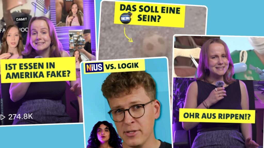 Titelbild mit Screenshots des TikTok-Formats „Fakecheck“