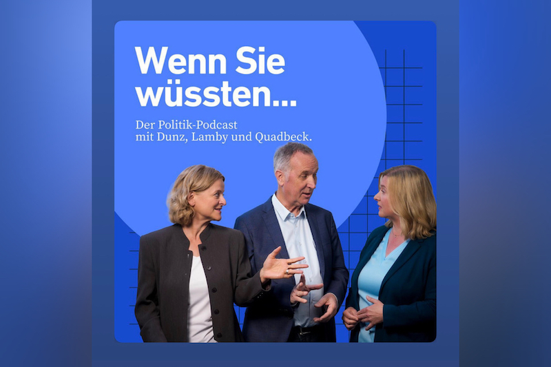 Thumbnail des RND-Podcasts "Wenn Sie wüssten" mit Kristina Dunz, Stephan Lamby und Eva Quadbeck (v.l.)