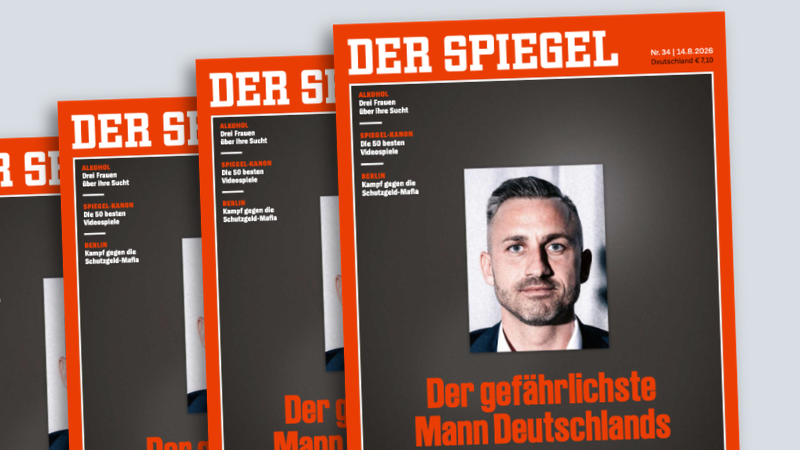 „Spiegel“-Titel vom 14.8.2026 mit einem Foto von AfD-Politiker Ulrich Siegmund und der Schlagzeile: „Der gefährlichste Mann Deutschlands“.