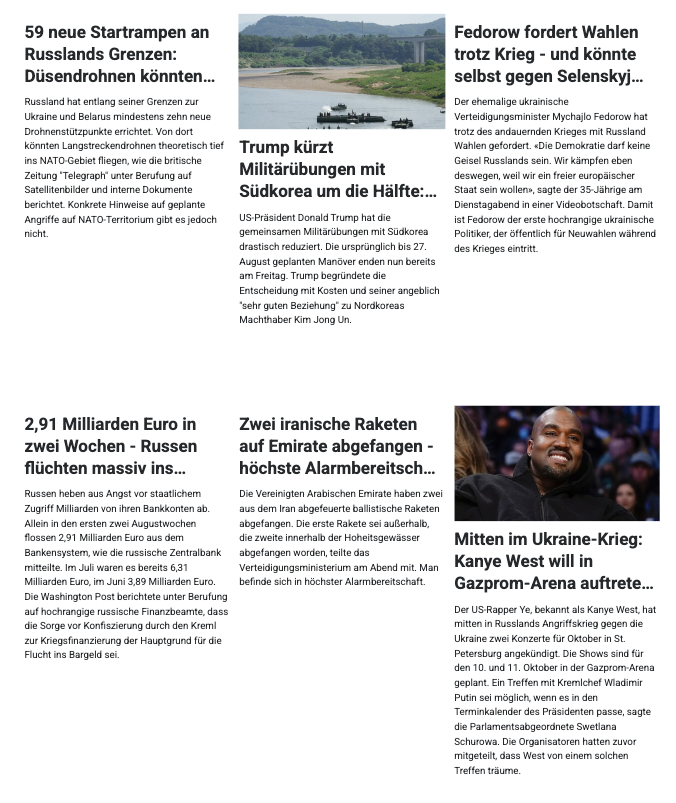 Screenshot der KI-Nachrichtenseite "Upday" am 19.8.2026