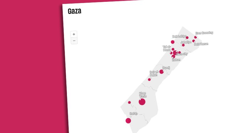 Gaza-Karta von Reporte ohne Grenzen mit verzeichneten Todesfällen von Medienschaffenden