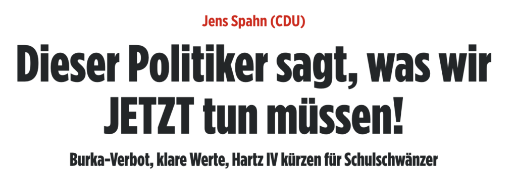 Bild-Schlagzeile sagt, was wir JETZT tun müssen!