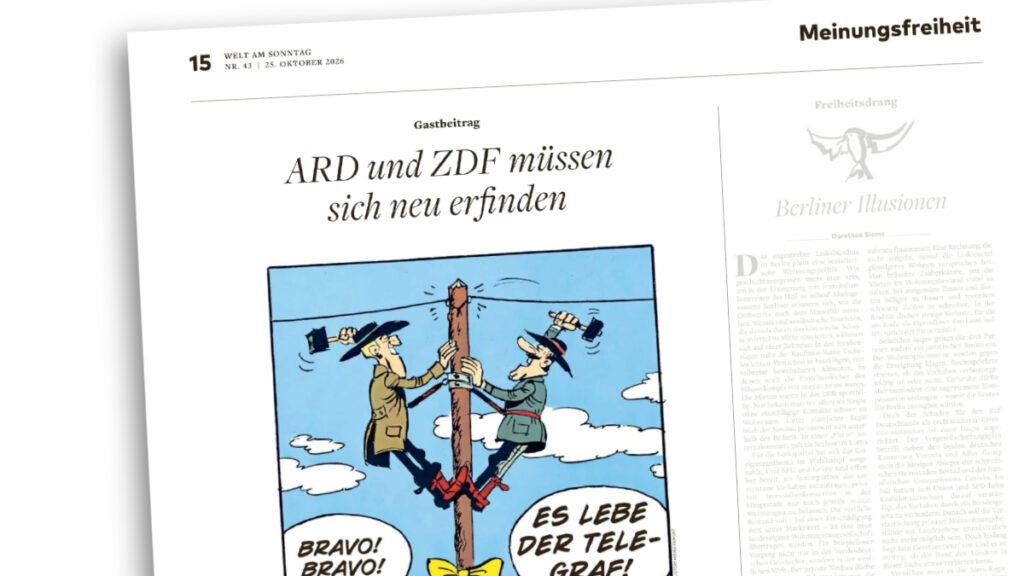 Gastbeitrag von Wolfram Weimer in der „Welt am Sonntag“: „ARD und ZDF müssen sich neue erfinden“