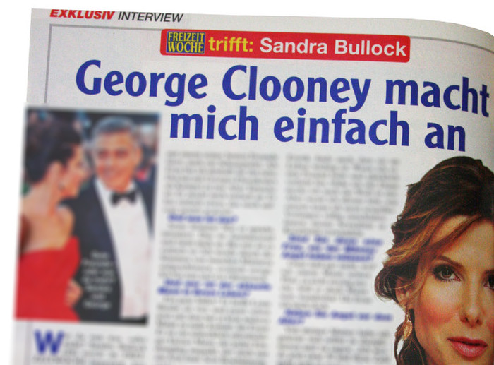 Angebliches Interview mit Sandra Bullock in "Freizeitwoche"