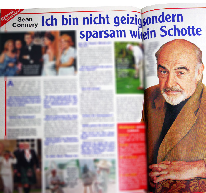 Angeblich Interview mit Sean Connery in "Freizeitwoche"