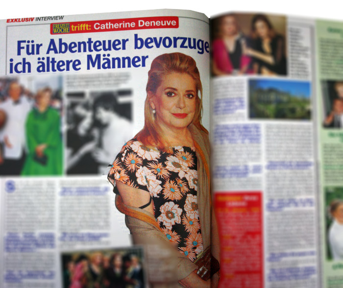 Angebliches Interview mit Catherine Deneuve in "Freizeitwoche"