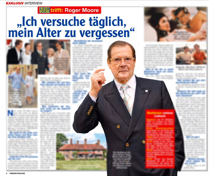 Angebliches Interview mit Roger Moore in der "Freizeitwoche"