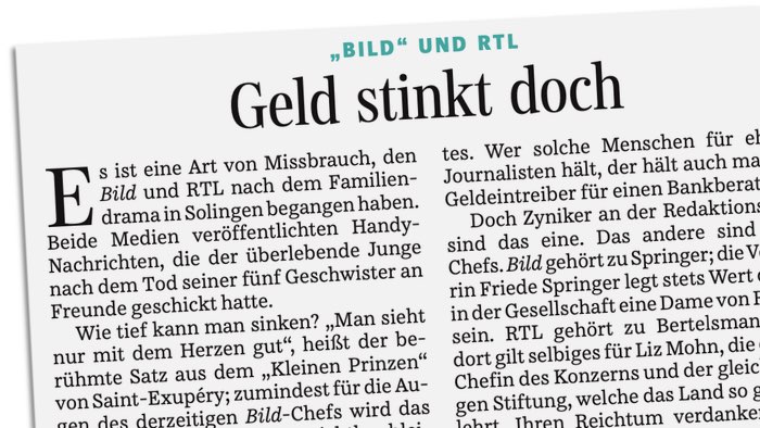 "Bild" und RTL - Geld stinkt doch