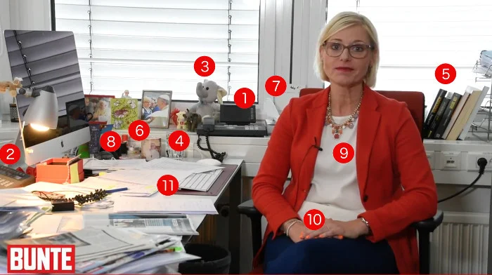 Tanja Mays Schreibtisch bei "Bunte"