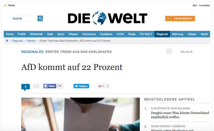 Screenshot Welt.de